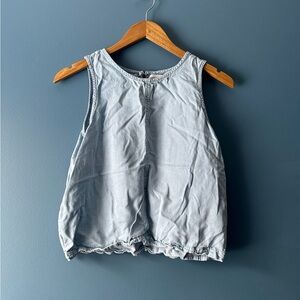 Light Blue Sleeveless Denim Tank Top